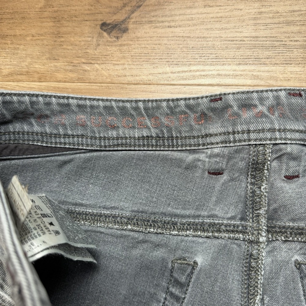 Diesel Iakop Jeans Men 32x30 Gray Slim Tapered Italy Charcoal Whiskered 0803T - Picture 7 of 16